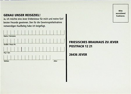 Teilnahmekarte (Genau unser Reiseziel)