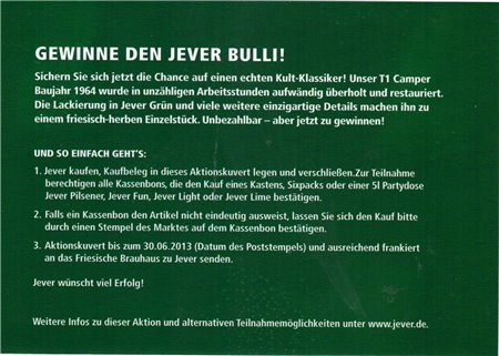 Teilnahmekarte (Jever Bulli)