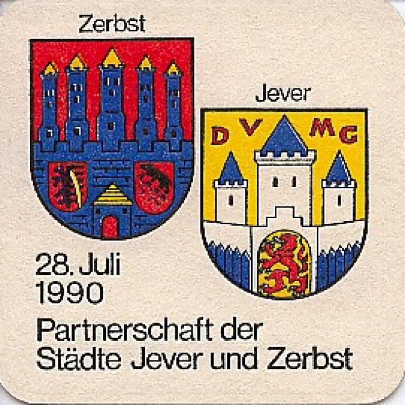Bierdeckel (St&auml;dtepartnerschaft Zerbst und Jever)