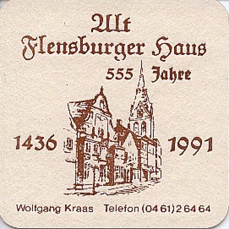 Bierdeckel (555 Jahre Alt Flensburger Haus)