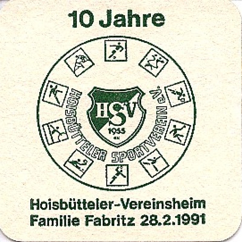 Bierdeckel (10 Jahre Hoisb&uuml;tteler Vereinsheim)