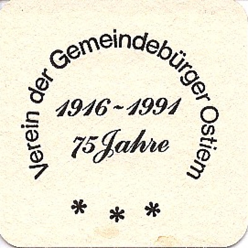 Bierdeckel (75 Jahre Verein der Gemeindeb&uuml;rger Ostiem)