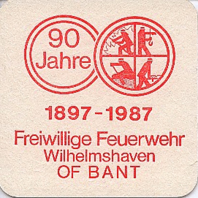 Bierdeckel (90 Jahre FF Wilhelmshaven OF Bant)