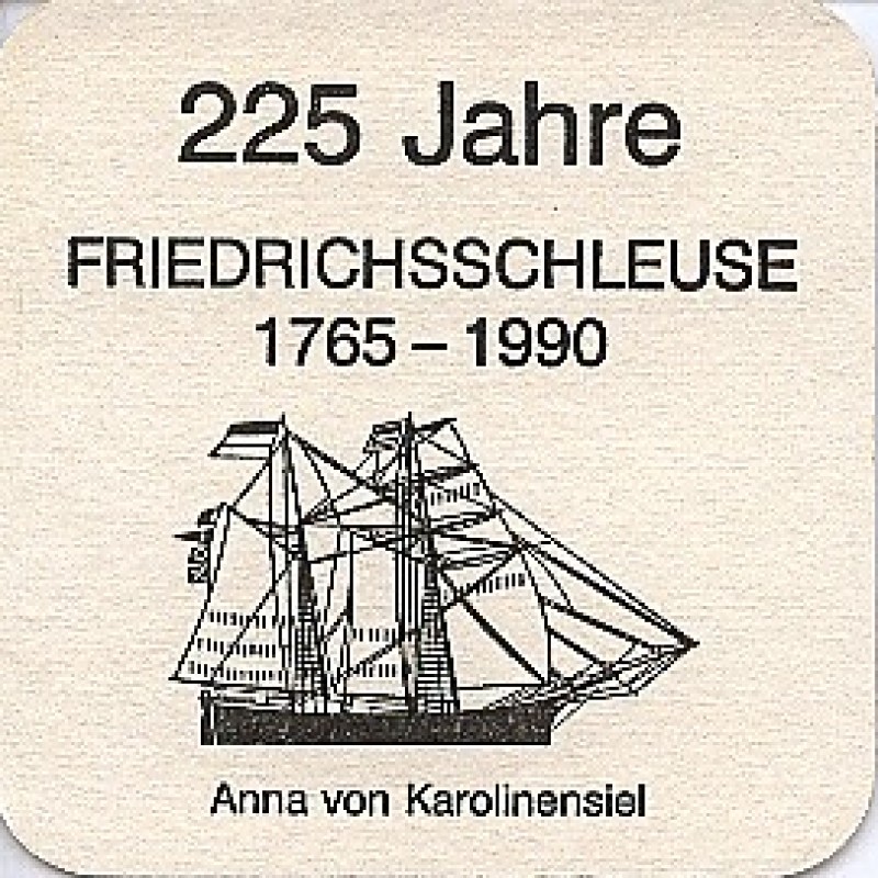 Bierdeckel (225 Jahre Friedrichsschleuse)