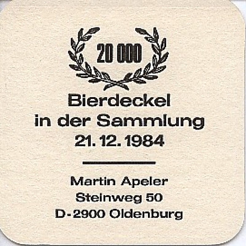 Bierdeckel (20000 Bierdeckel Martin Apeler)
