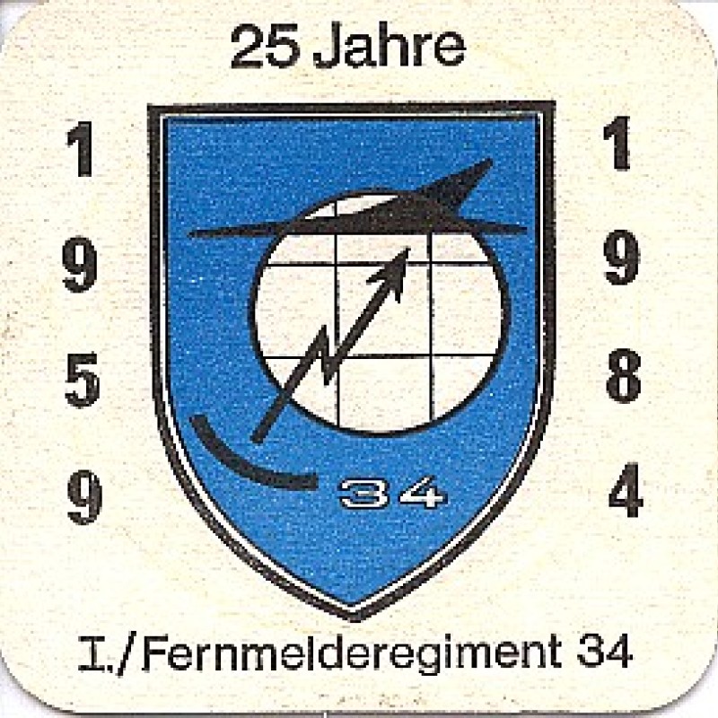 Bierdeckel (25 Jahre Fernmelderegiment 34)