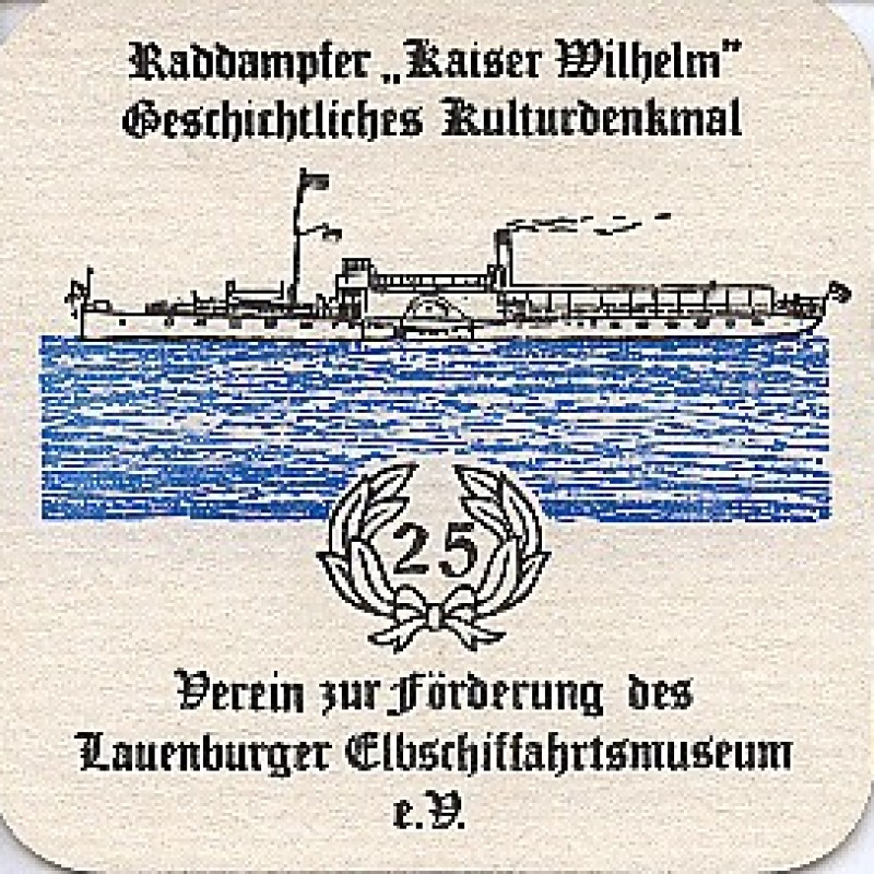Bierdeckel (25 Jahre F&ouml;rderverein Lauenburger Elbschiffahrtsmuseum)