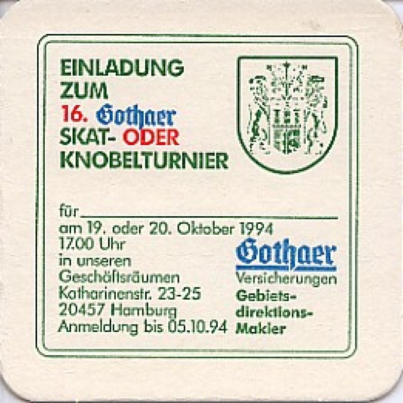 Bierdeckel (Gothaer Skat-/Knobelturnier)