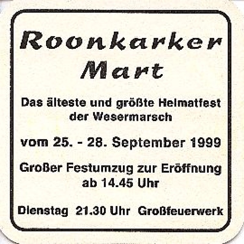 Bierdeckel (Roonkarker Mart)