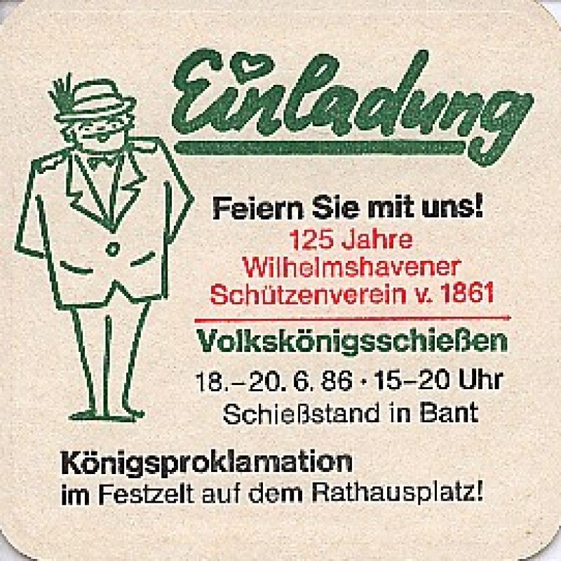 Bierdeckel (125 Jahre Sch&uuml;tzenverein Wilhelmshaven)