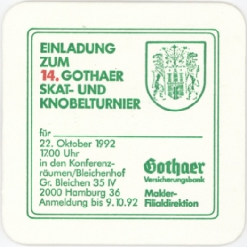 Bierdeckel (Gothaer Skat-/Knobelturnier)