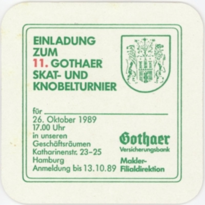 Bierdeckel (Gothaer Skat-/Knobelturnier)