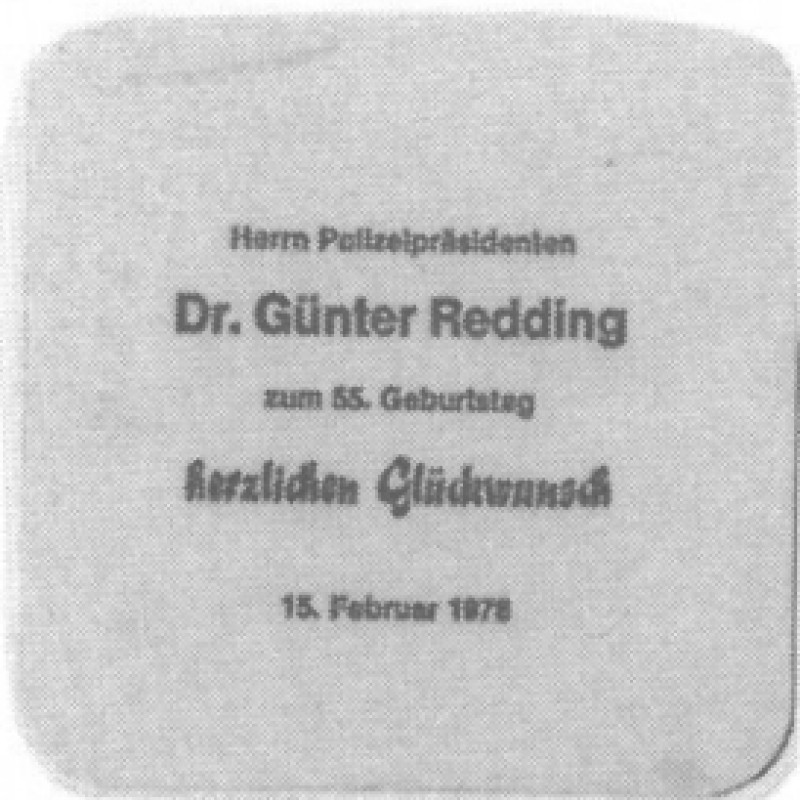 Bierdeckel (55. Geburtstag Dr. G&uuml;nter Redding)