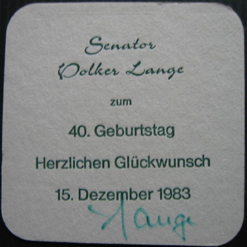 Bierdeckel (40. Geburtstag Volker Lange)