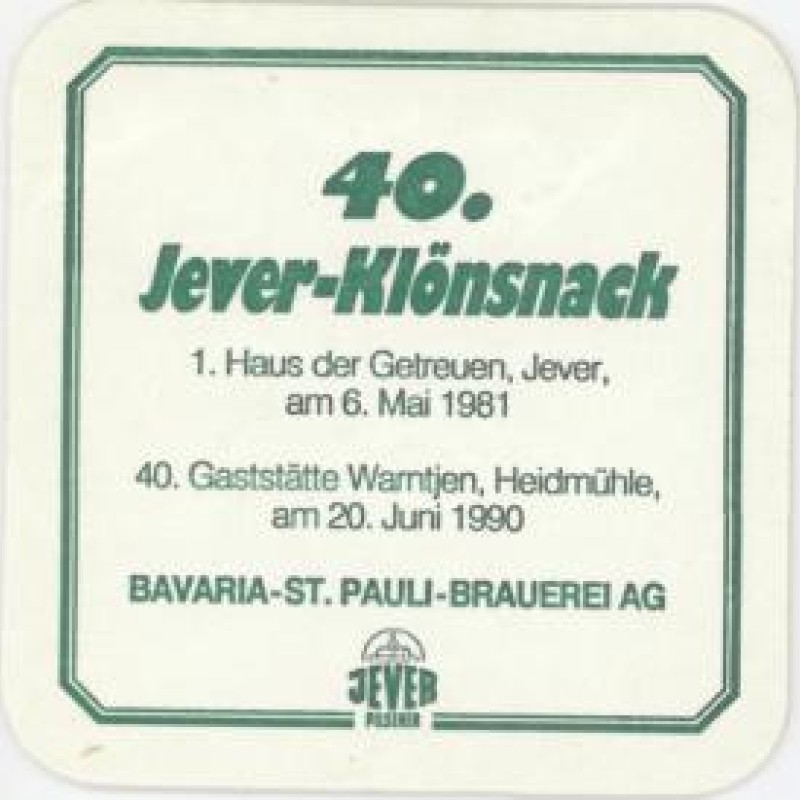 Bierdeckel (40. Jever-Kl&ouml;nsnack)