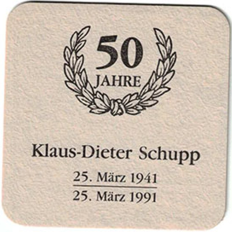 Bierdeckel (50. Geburtstag Klaus-Dieter Schupp)