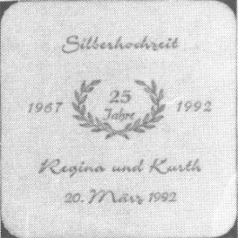 Bierdeckel (25. Hochzeitstag Regina und Kurth)