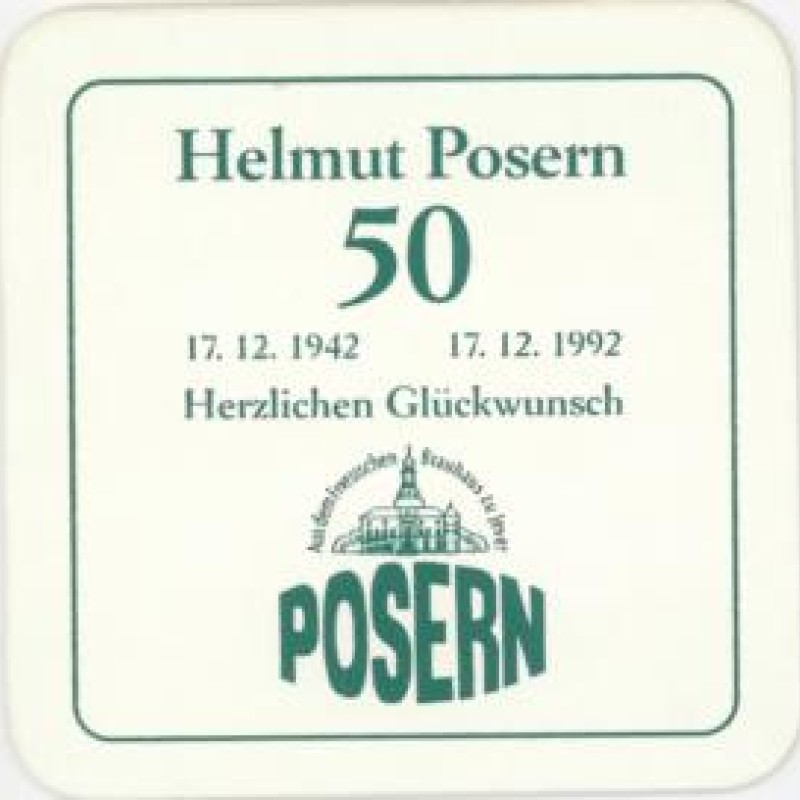 Bierdeckel (50. Geburtstag Helmut Posern)