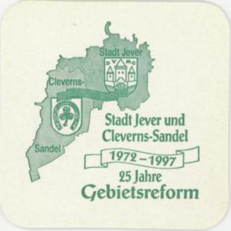 Bierdeckel (25 Jahre Gebietsreform Jever/Cleverns-Sandel)