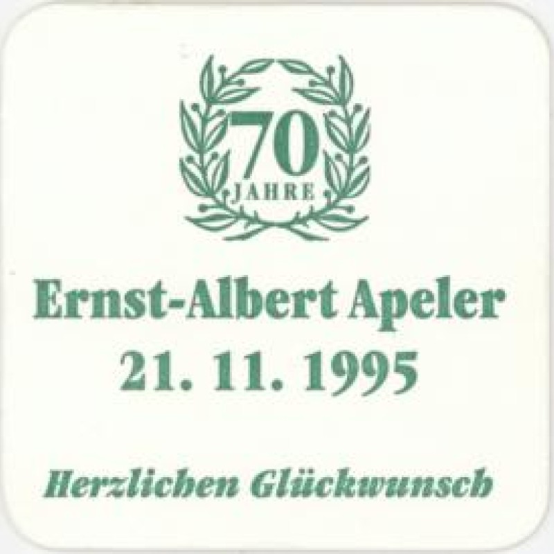 Bierdeckel (70 Jahre Ernst-Albert Apeler)